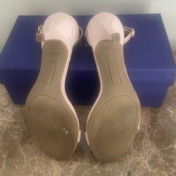 Bandolino Madia Nude Patent Leather Ankle Strap Kitten Heel Sandals – Size 7 - Picture 12 of 12